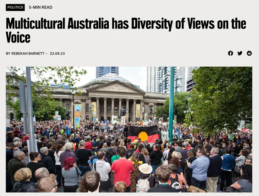 Multicultural Australia has Diversity of Views on the Voice